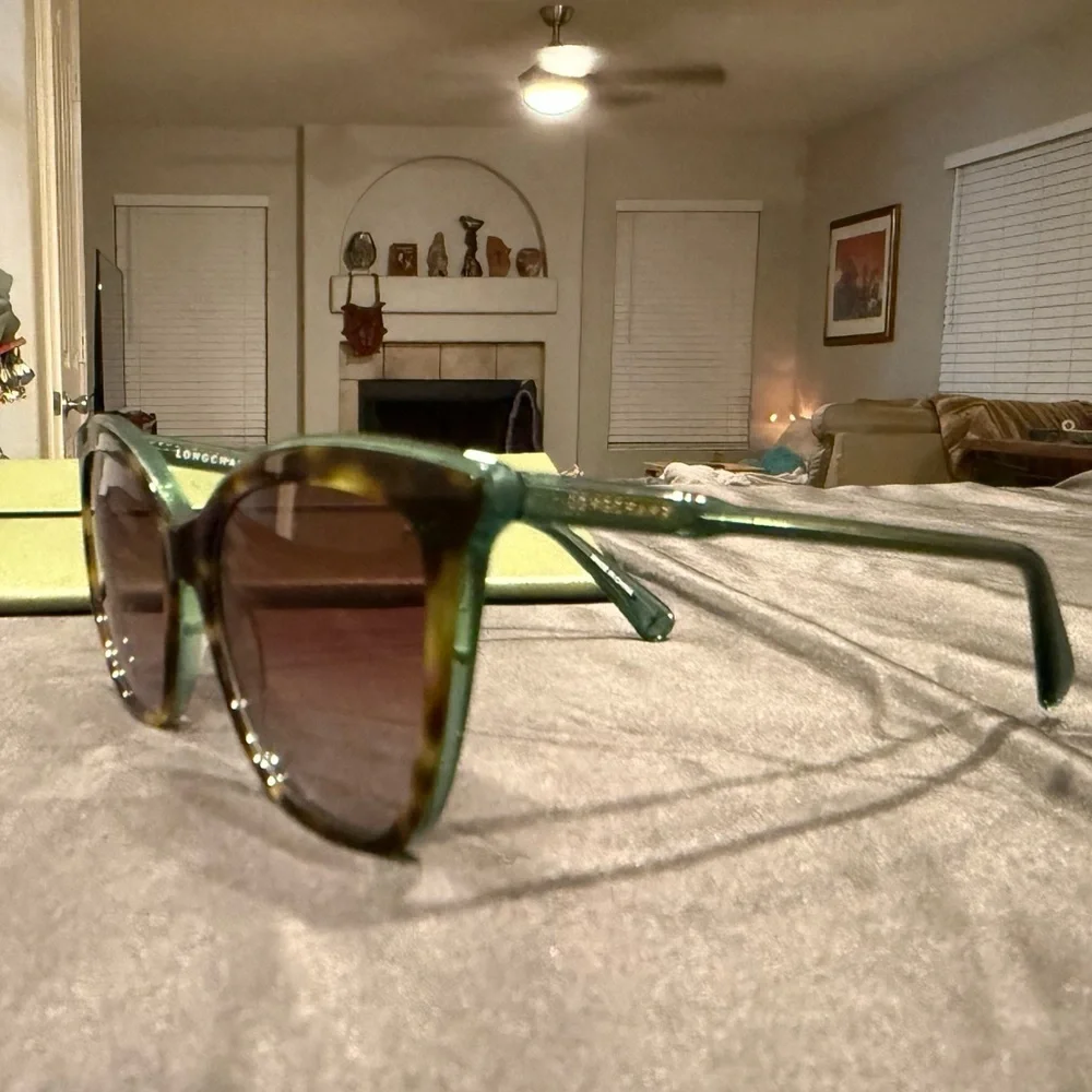 Longchamp Women's Sunglasses Green Acetate Cat Eye